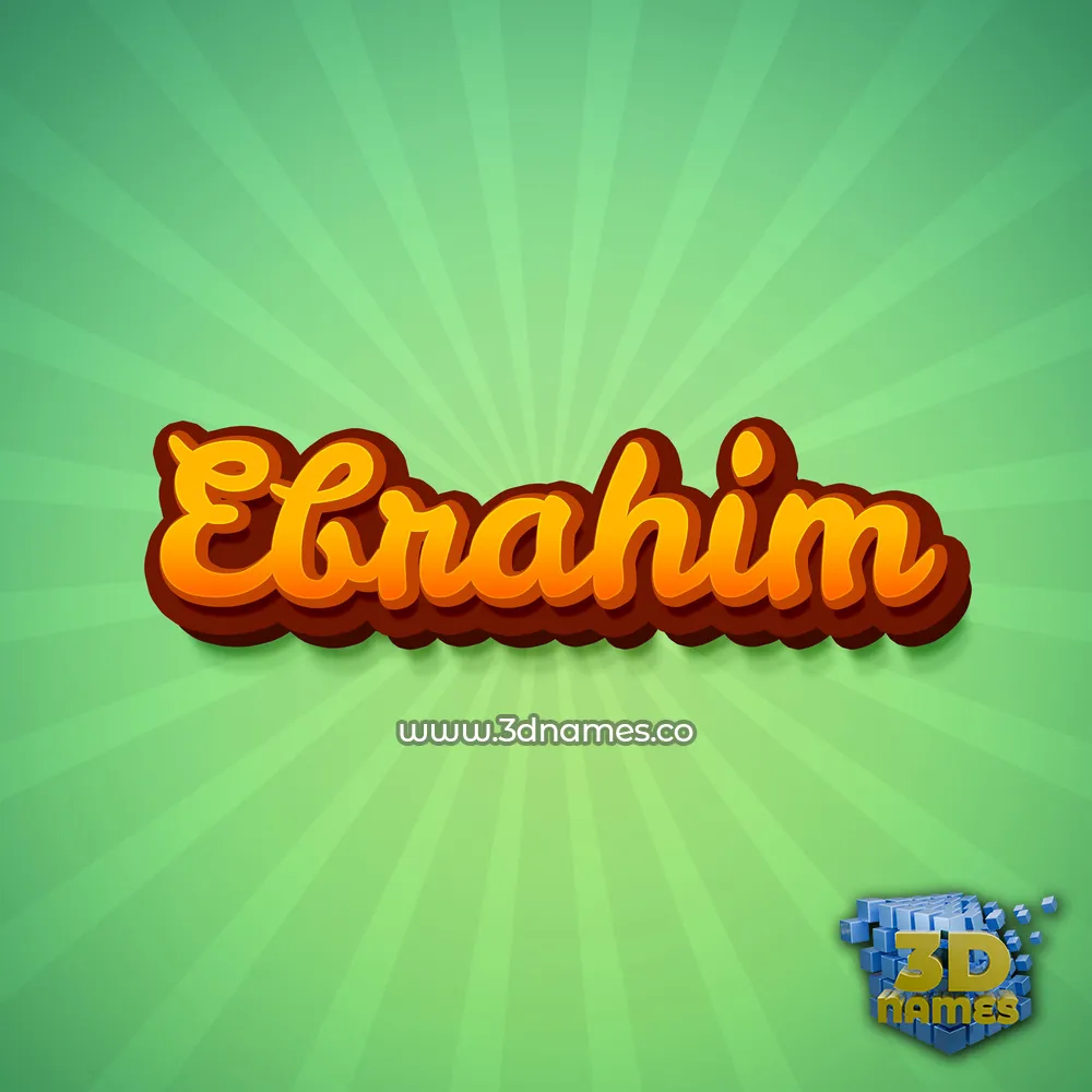ebrahim in Green Rays style - 3D name wallpaper