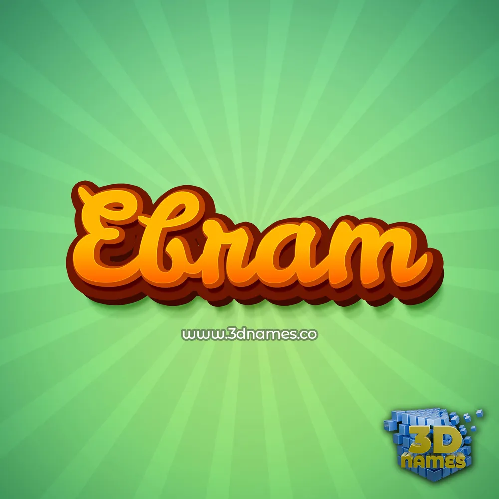 ebram in Green Rays style - 3D name wallpaper
