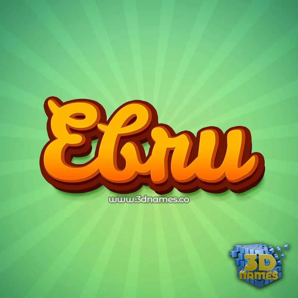 ebru in Green Rays style - 3D name wallpaper
