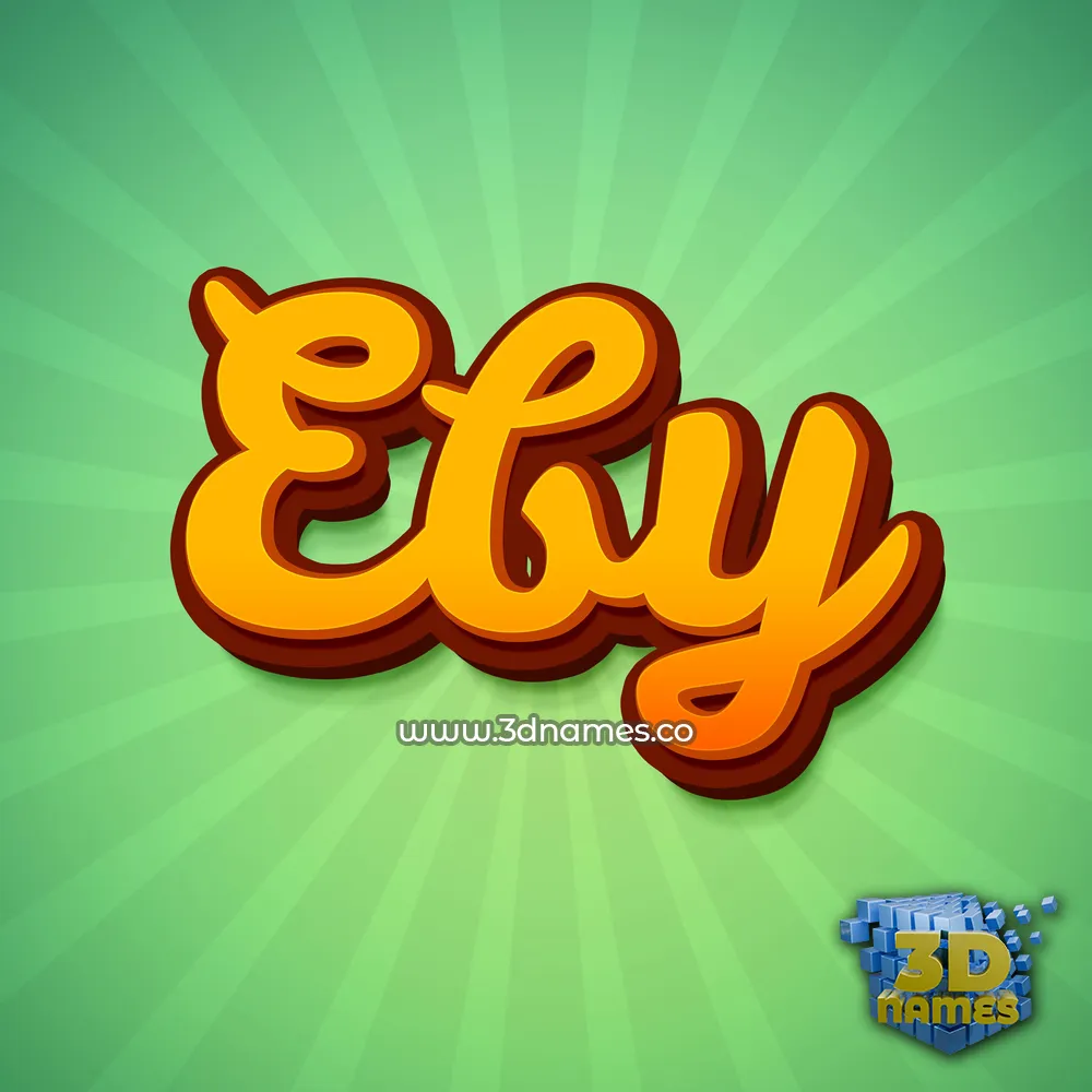 eby in Green Rays style - 3D name wallpaper
