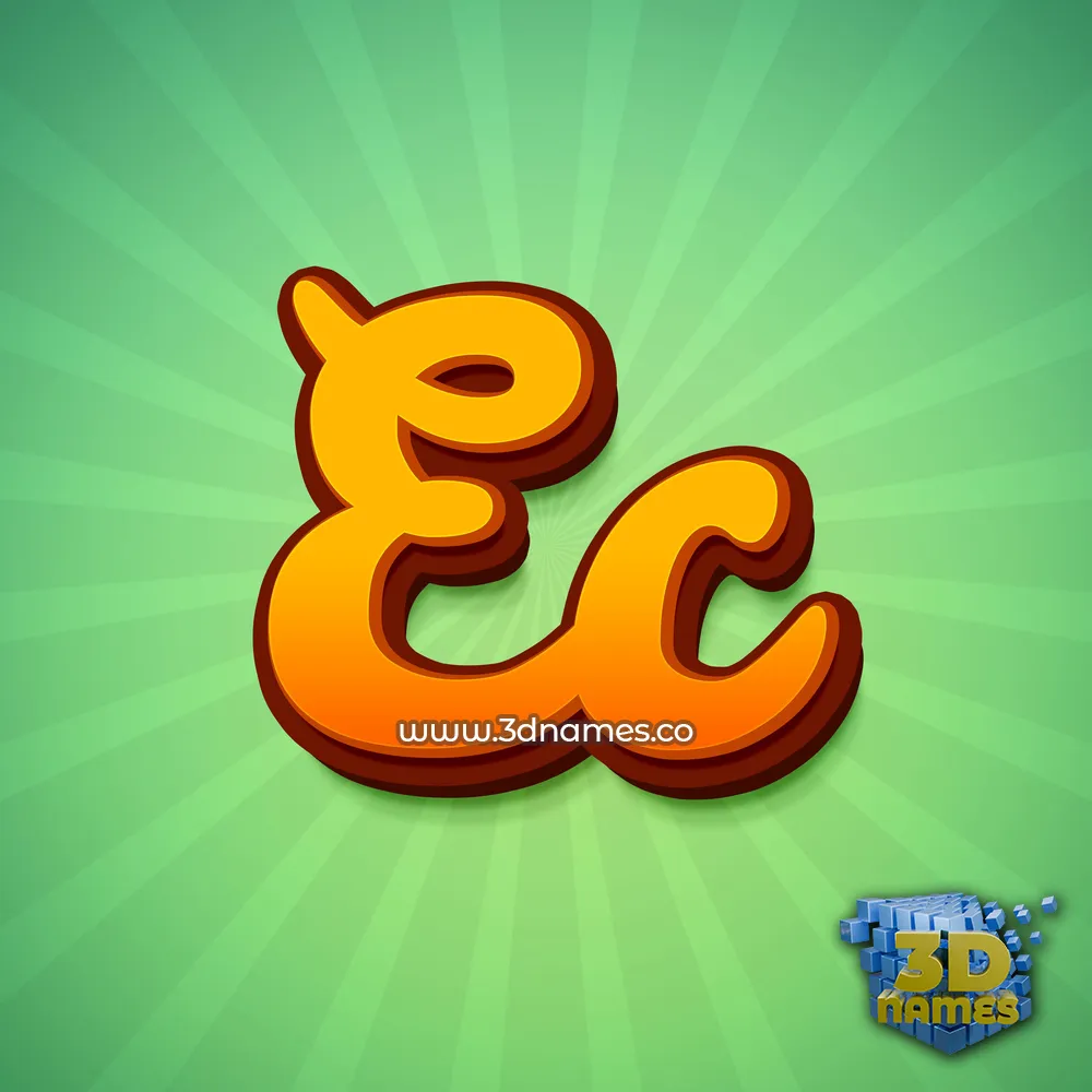 ec in Green Rays style - 3D name wallpaper
