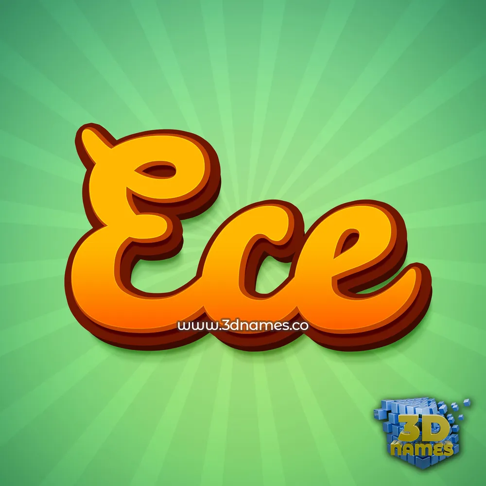 ece in Green Rays style - 3D name wallpaper