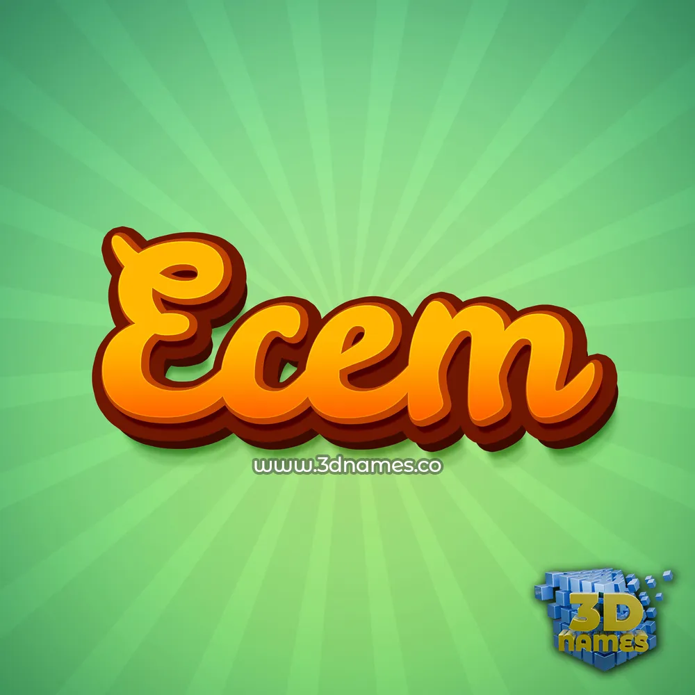 ecem in Green Rays style - 3D name wallpaper