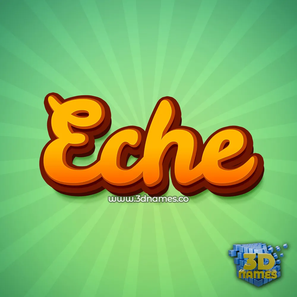 eche in Green Rays style - 3D name wallpaper