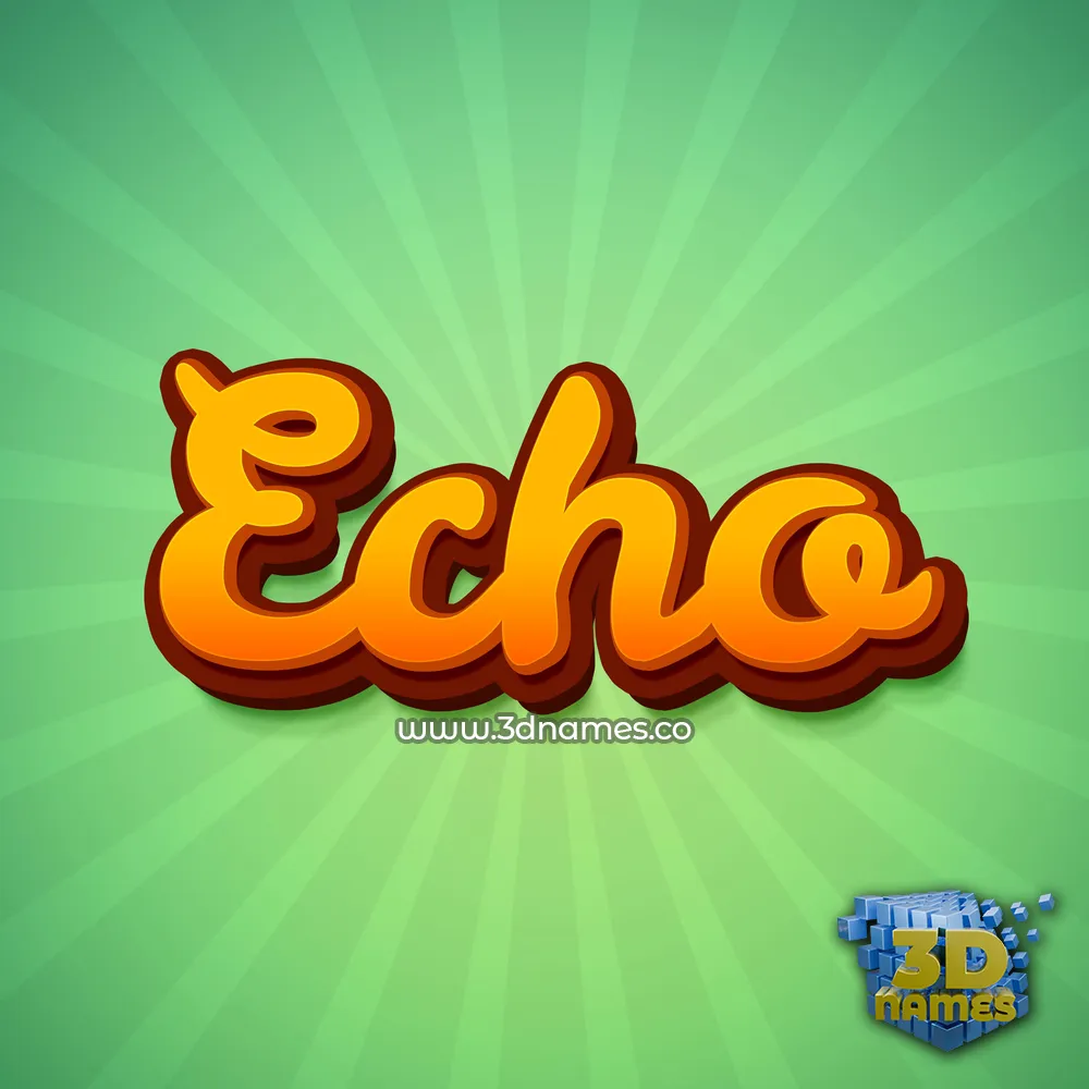 echo in Green Rays style - 3D name wallpaper