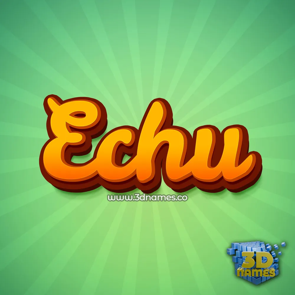 echu in Green Rays style - 3D name wallpaper