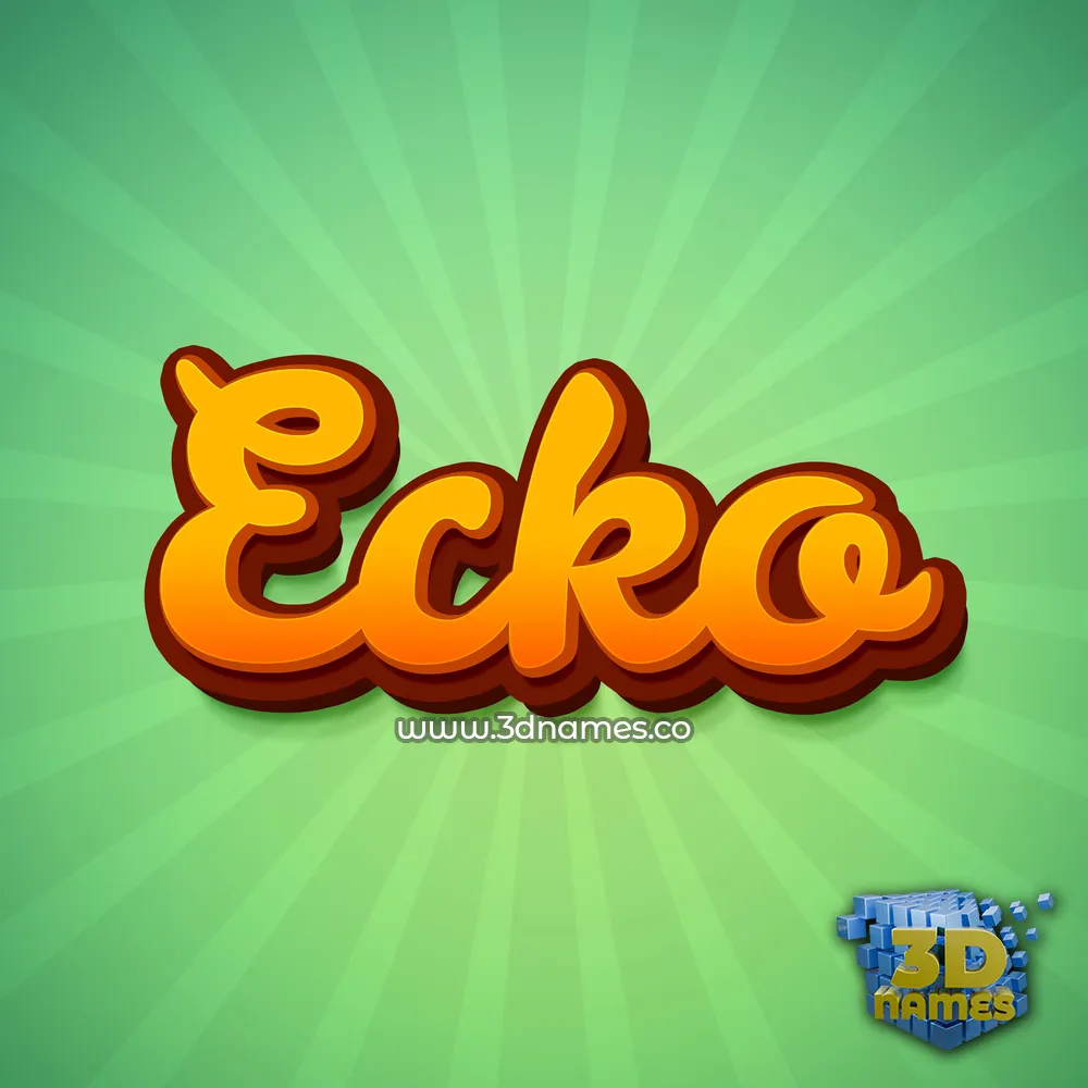 ecko in Green Rays style - 3D name wallpaper