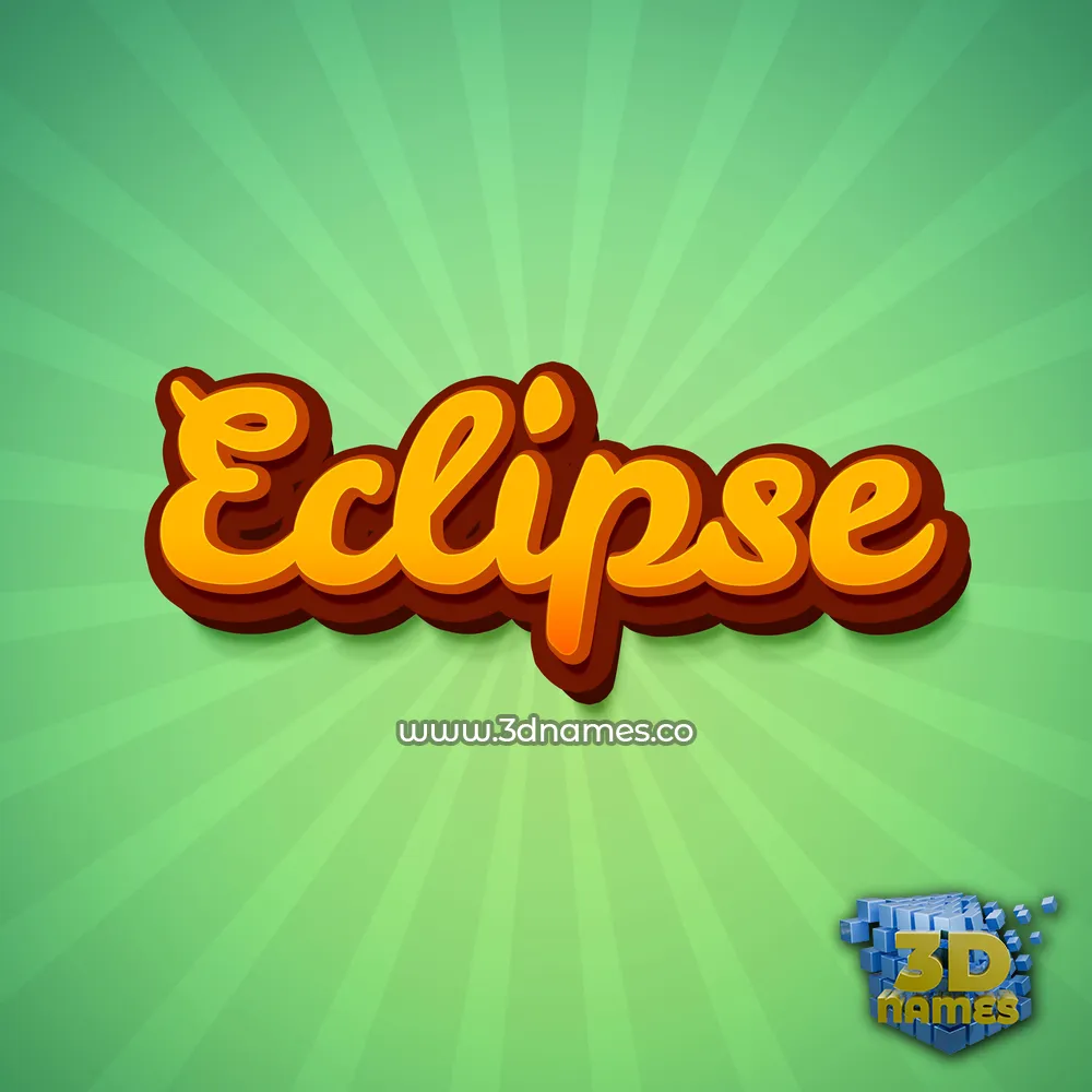 eclipse in Green Rays style - 3D name wallpaper