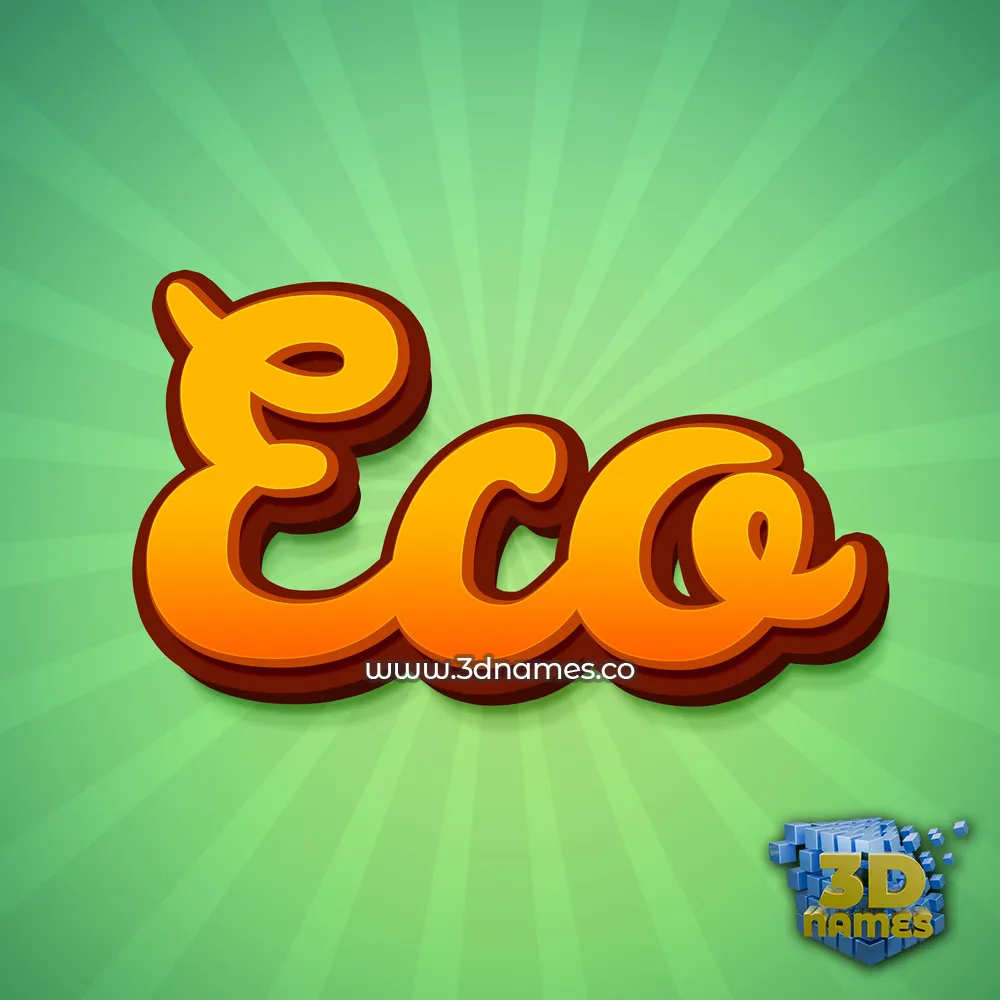 eco in Green Rays style - 3D name wallpaper