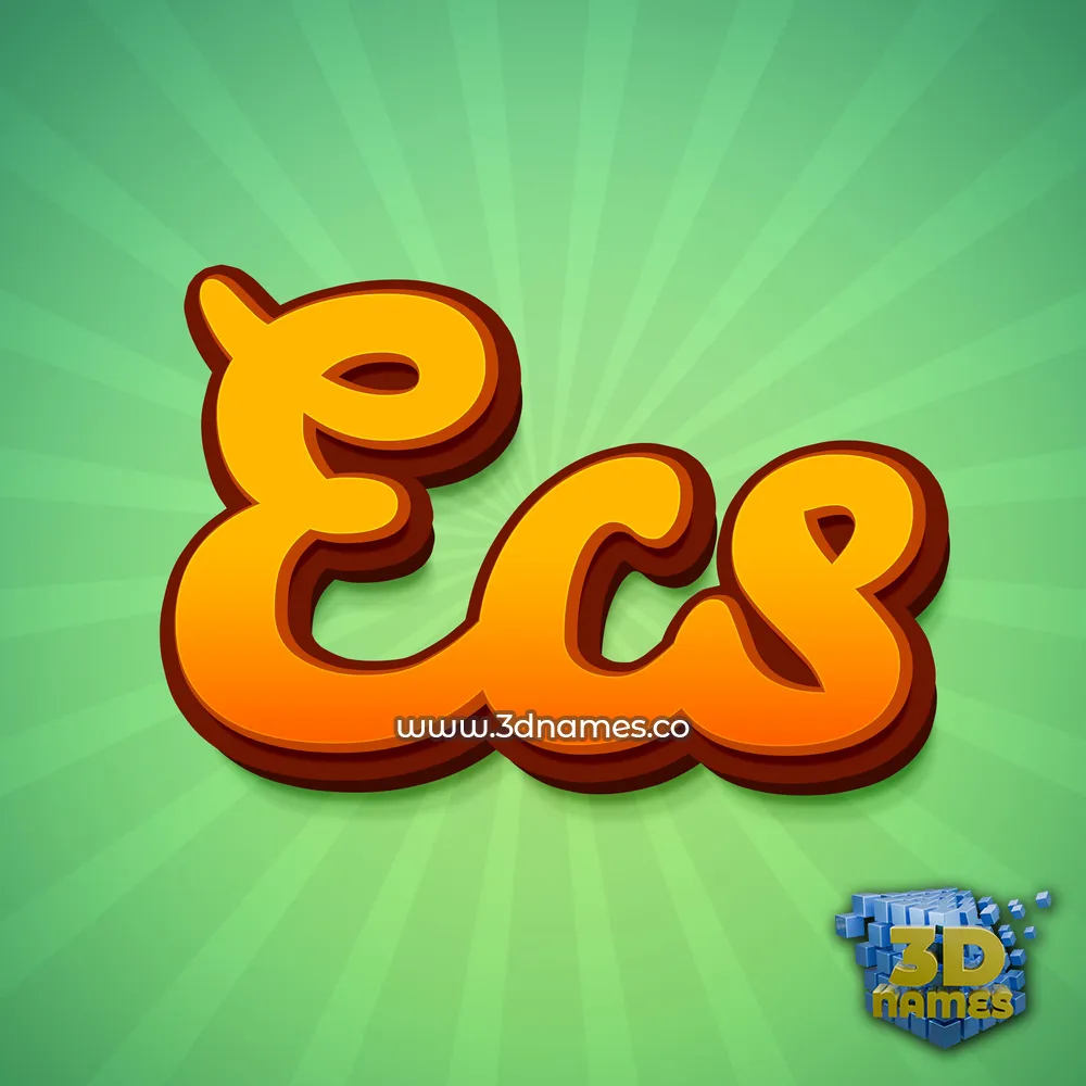ecs in Green Rays style - 3D name wallpaper