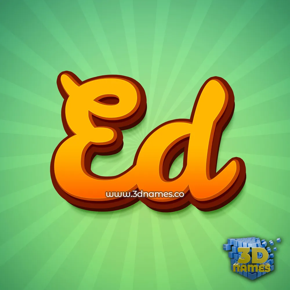 ed in Green Rays style - 3D name wallpaper