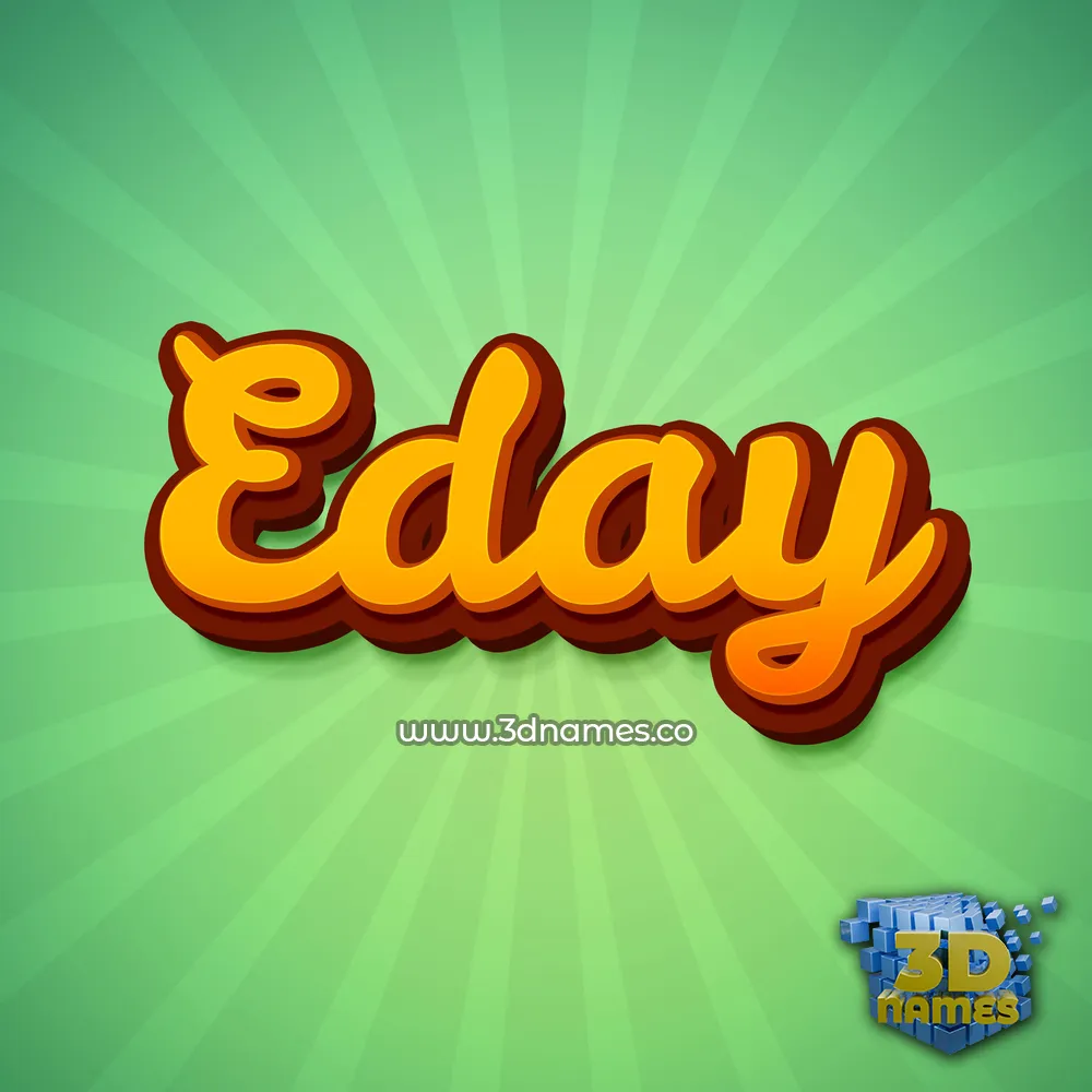 eday in Green Rays style - 3D name wallpaper