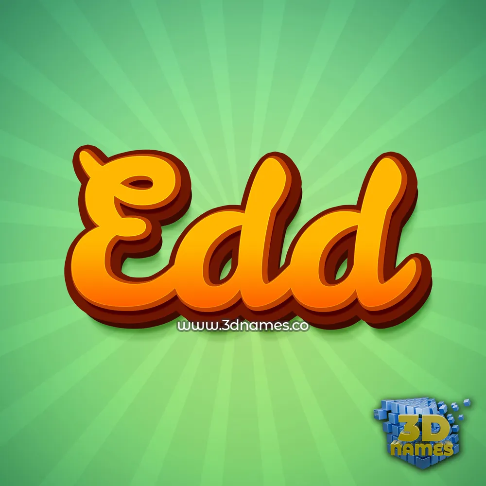 edd in Green Rays style - 3D name wallpaper