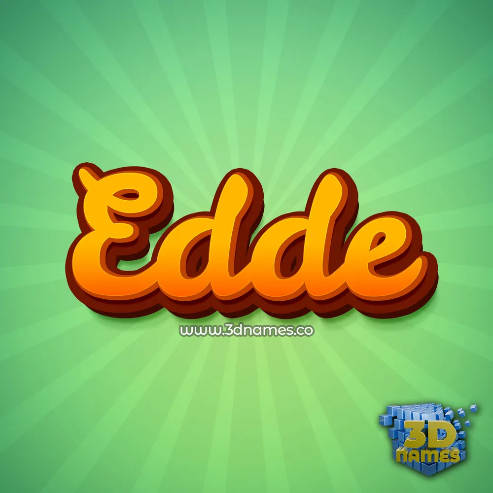 edde in Green Rays style - 3D name wallpaper