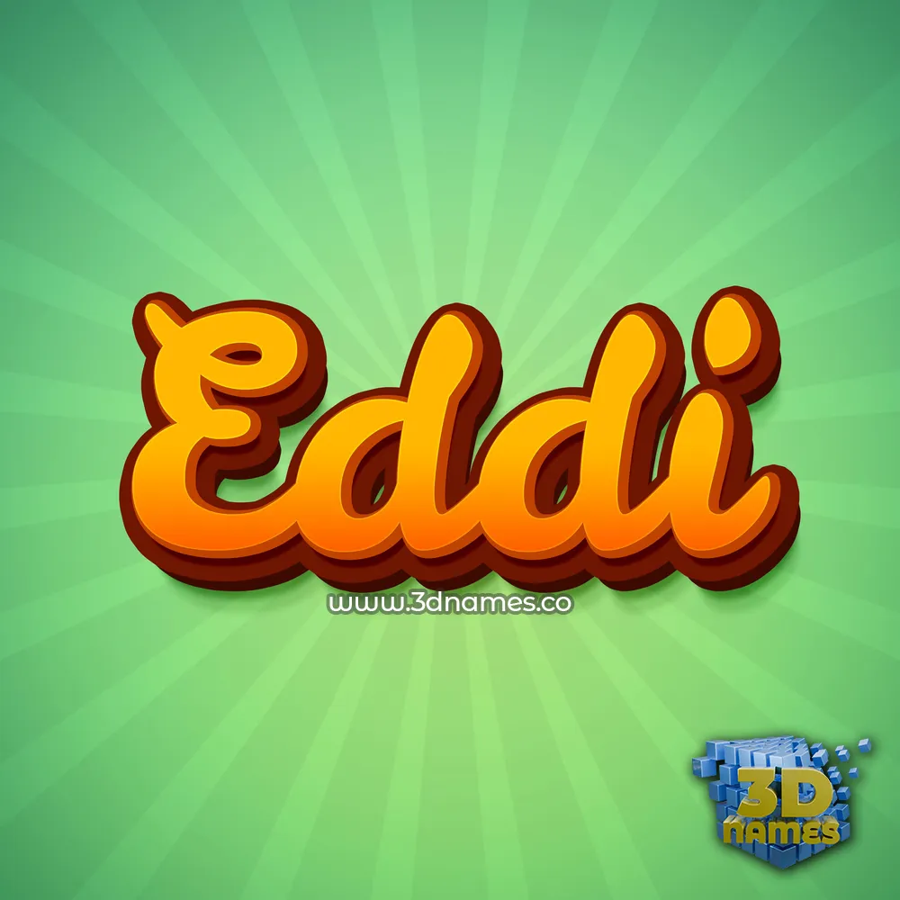 eddi in Green Rays style - 3D name wallpaper