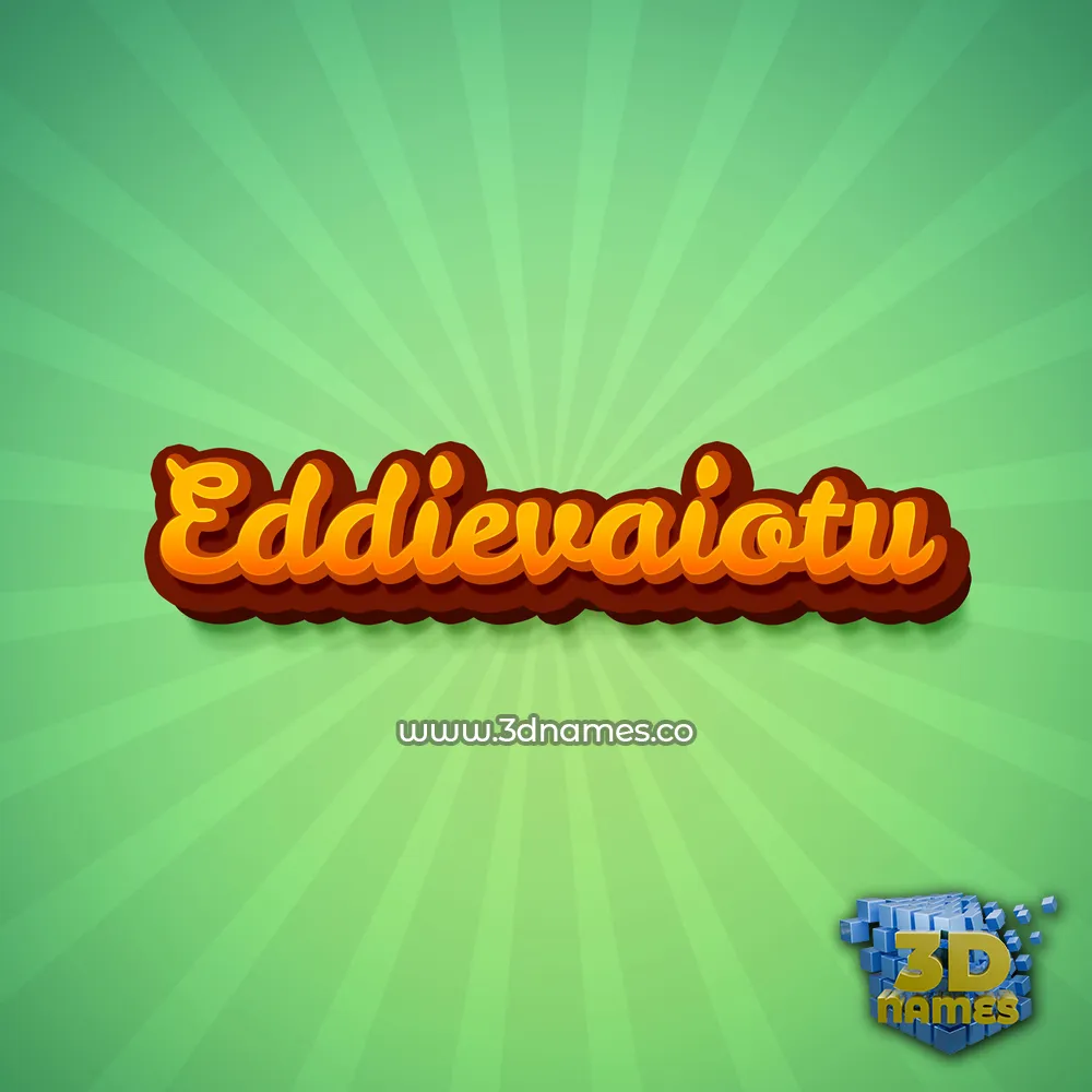 eddievaiotu in Green Rays style - 3D name wallpaper