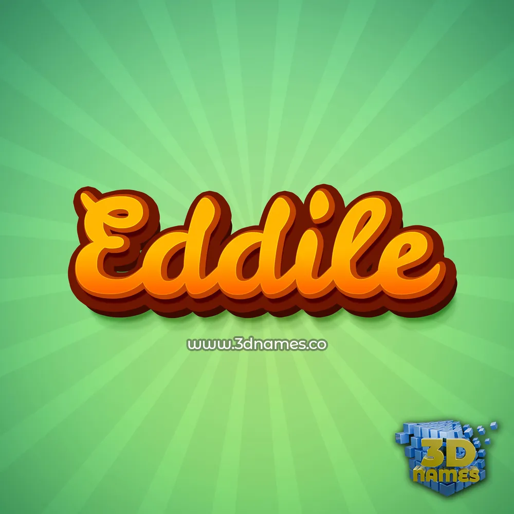 eddile in Green Rays style - 3D name wallpaper