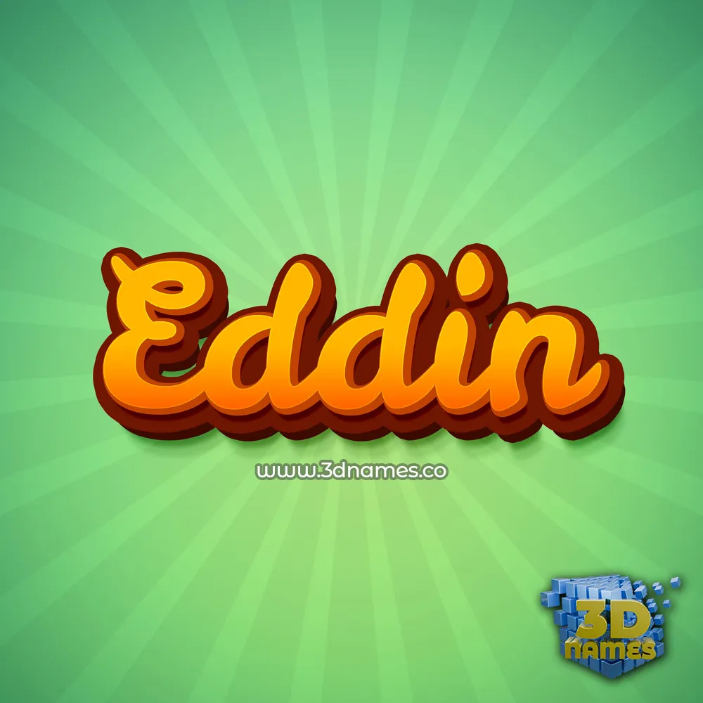 eddin in Green Rays style - 3D name wallpaper