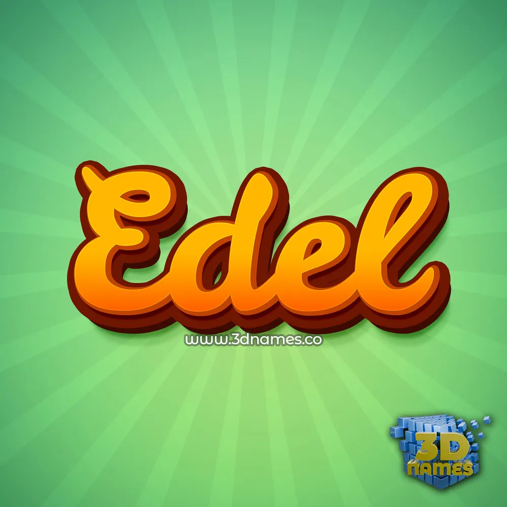 edel in Green Rays style - 3D name wallpaper