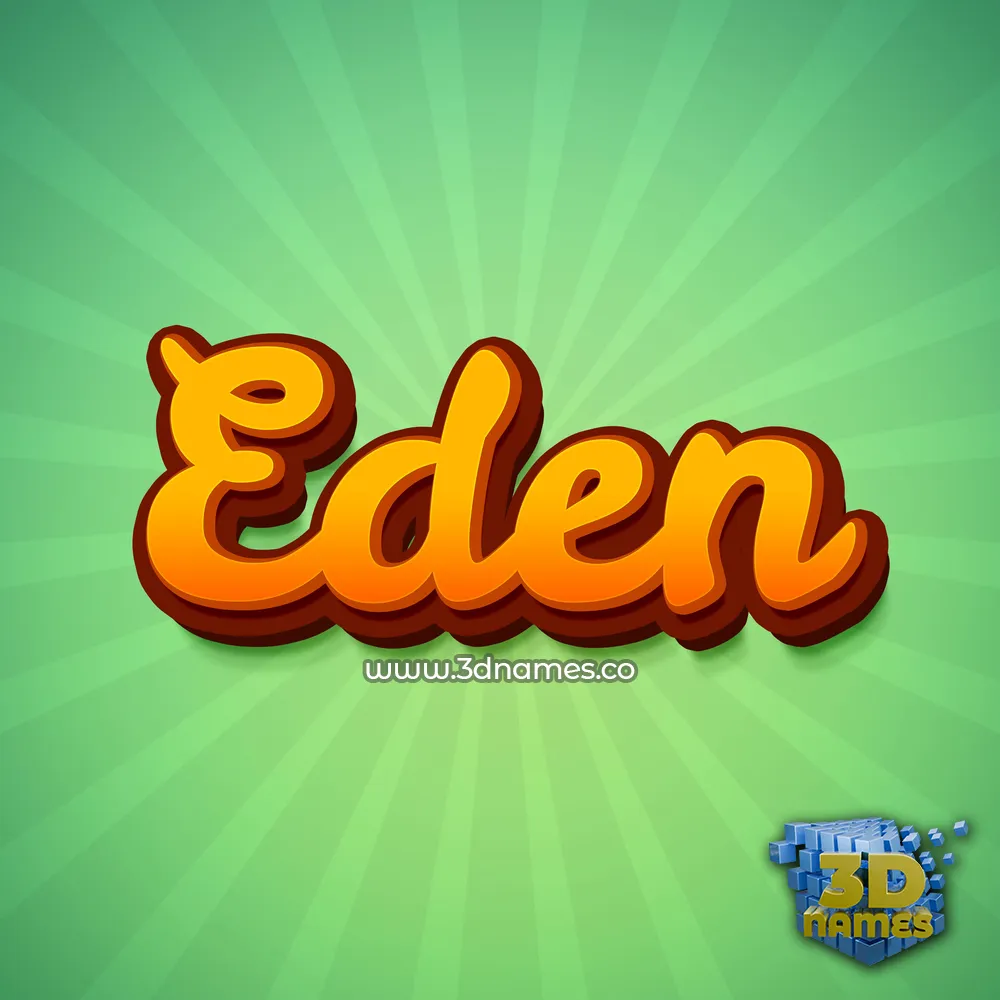 eden in Green Rays style - 3D name wallpaper