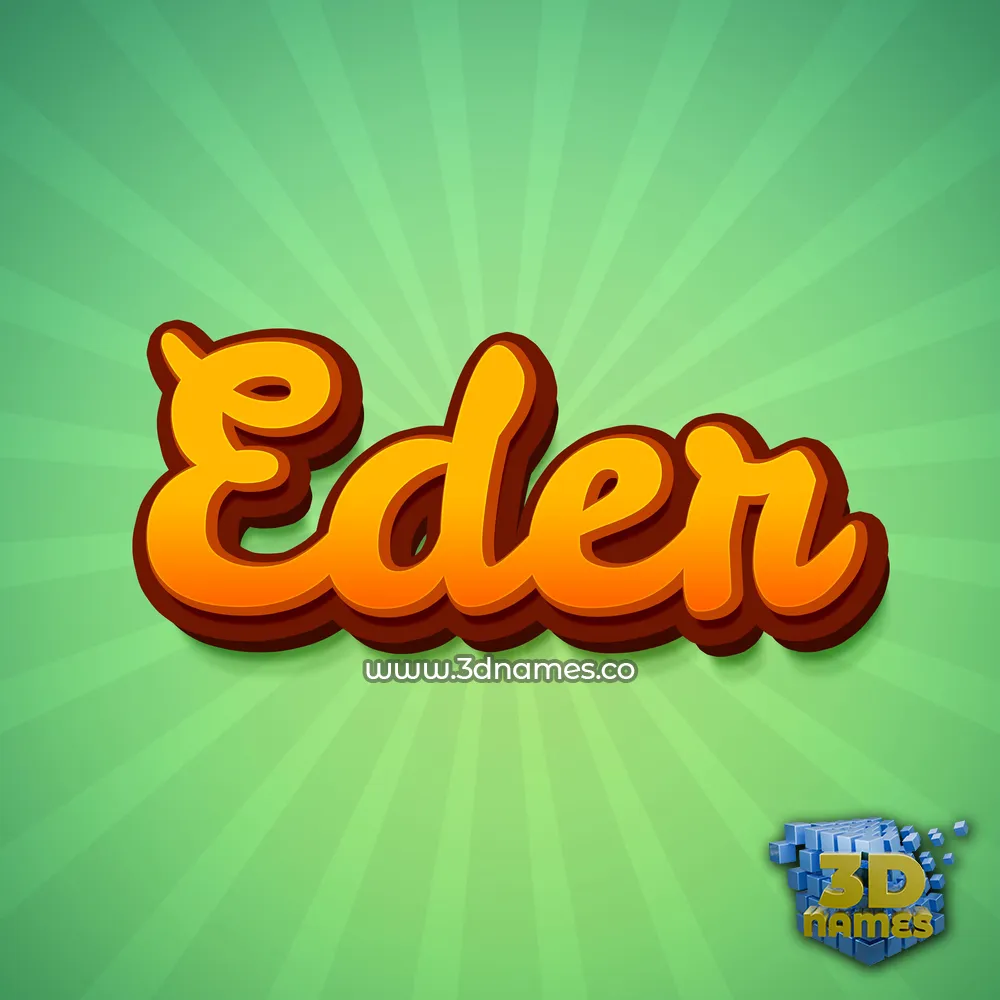 eder in Green Rays style - 3D name wallpaper