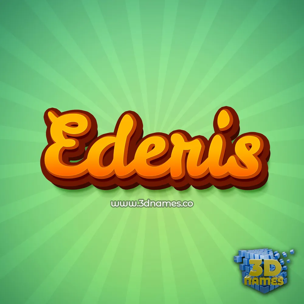 ederis in Green Rays style - 3D name wallpaper