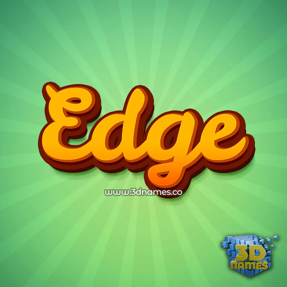 edge in Green Rays style - 3D name wallpaper