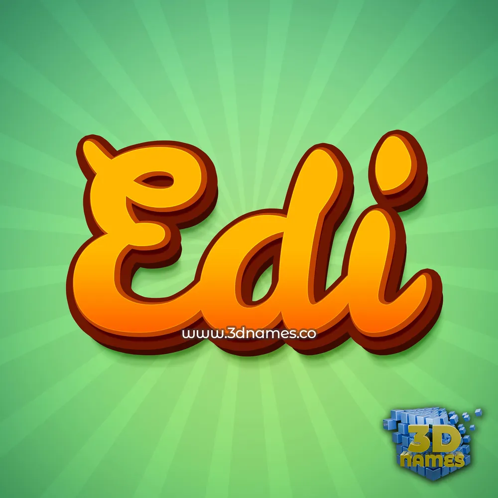 edi in Green Rays style - 3D name wallpaper