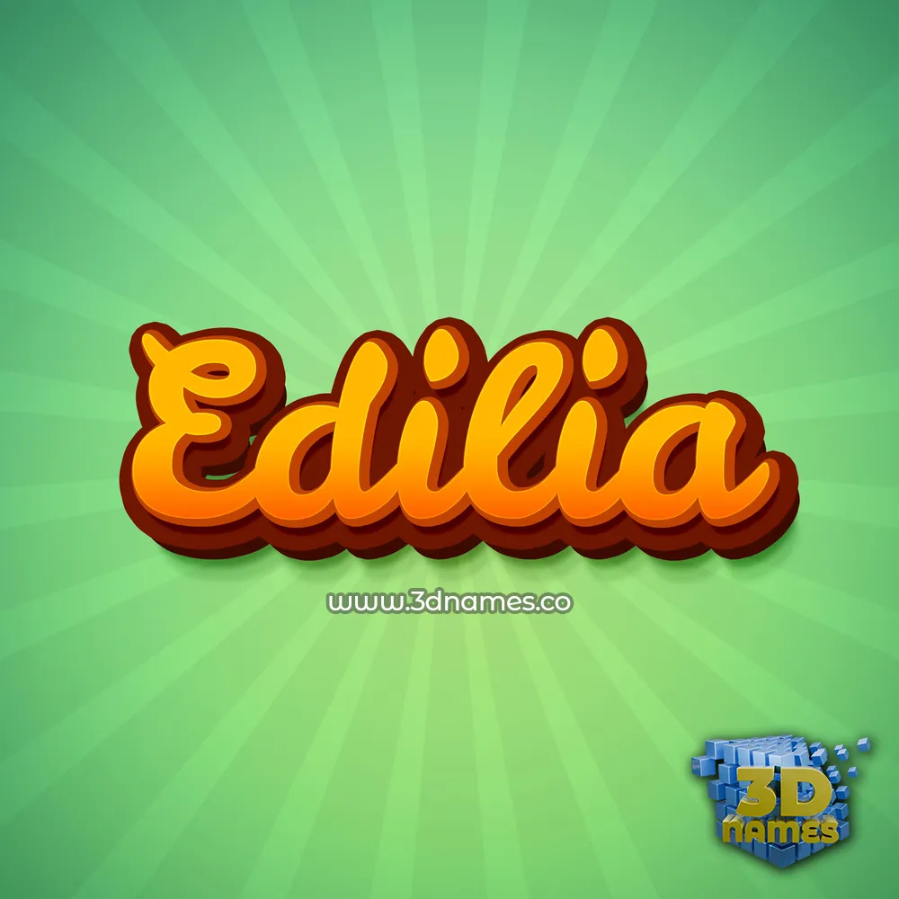 edilia in Green Rays style - 3D name wallpaper