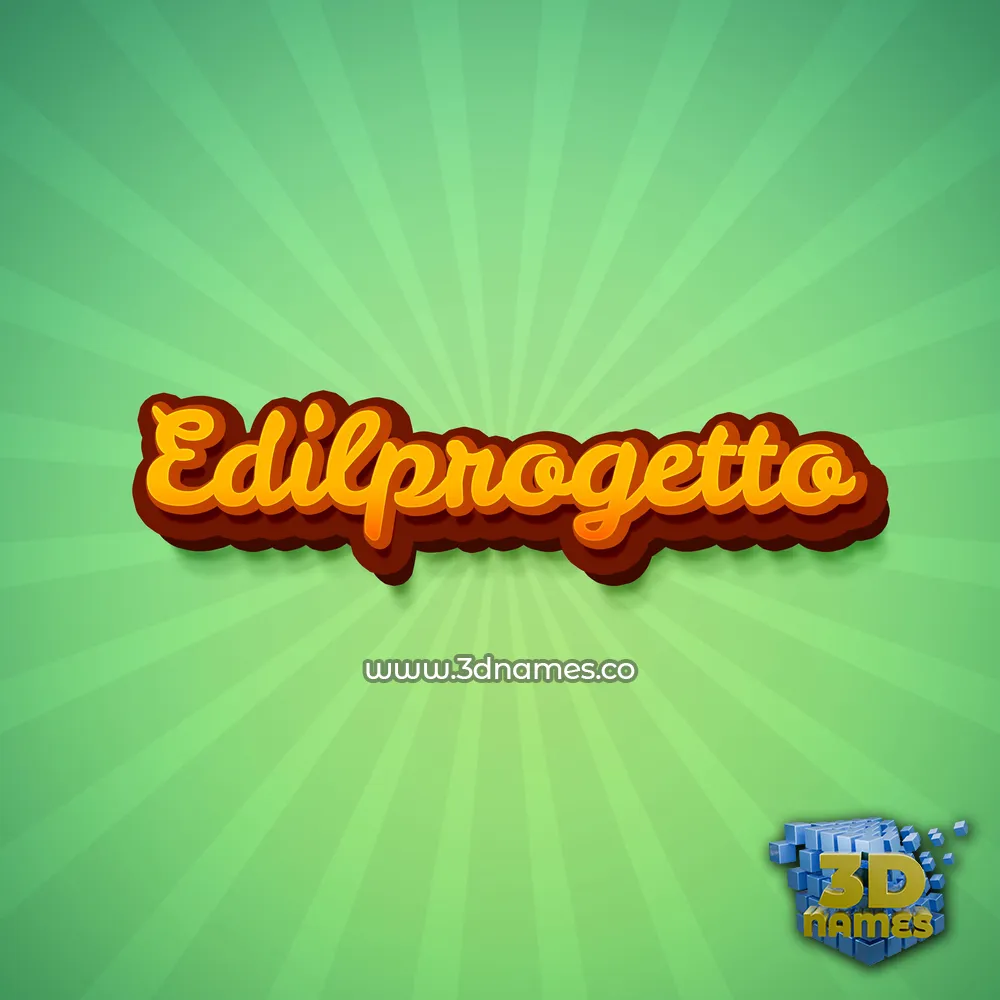 edilprogetto in Green Rays style - 3D name wallpaper