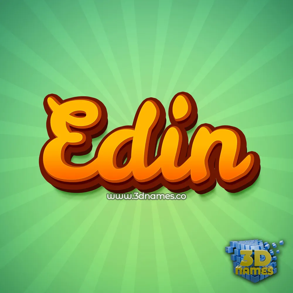 edin in Green Rays style - 3D name wallpaper