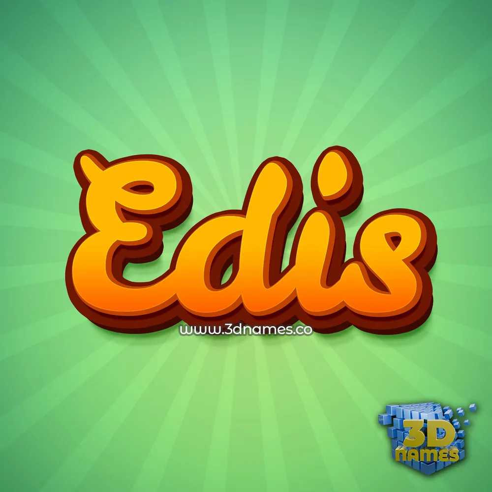 edis in Green Rays style - 3D name wallpaper