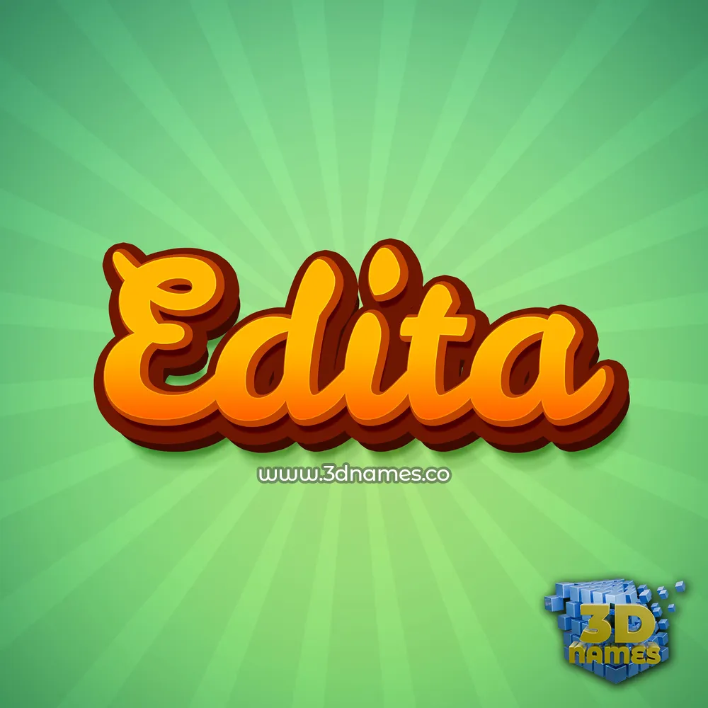 edita in Green Rays style - 3D name wallpaper