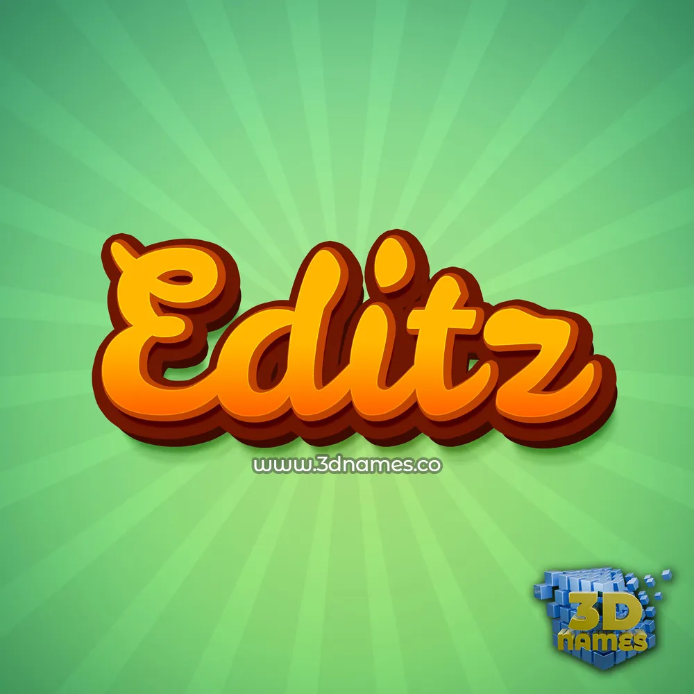 editz in Green Rays style - 3D name wallpaper