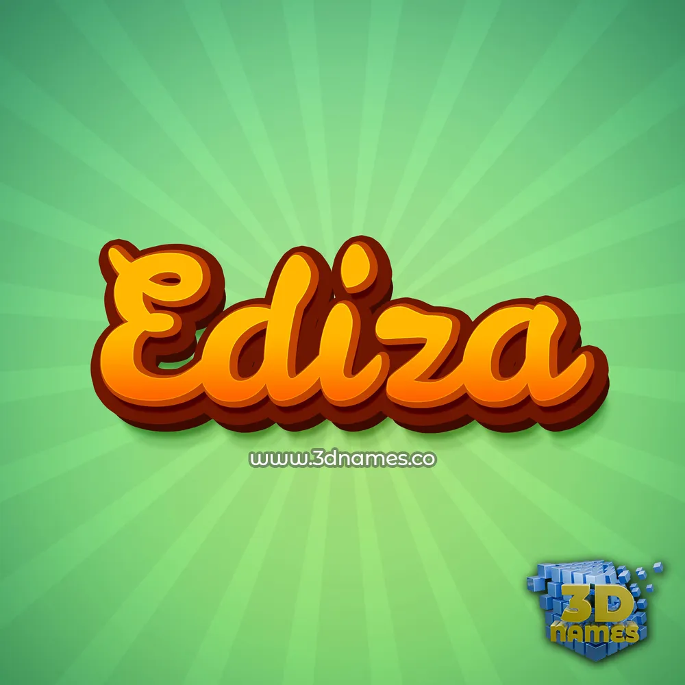 ediza in Green Rays style - 3D name wallpaper