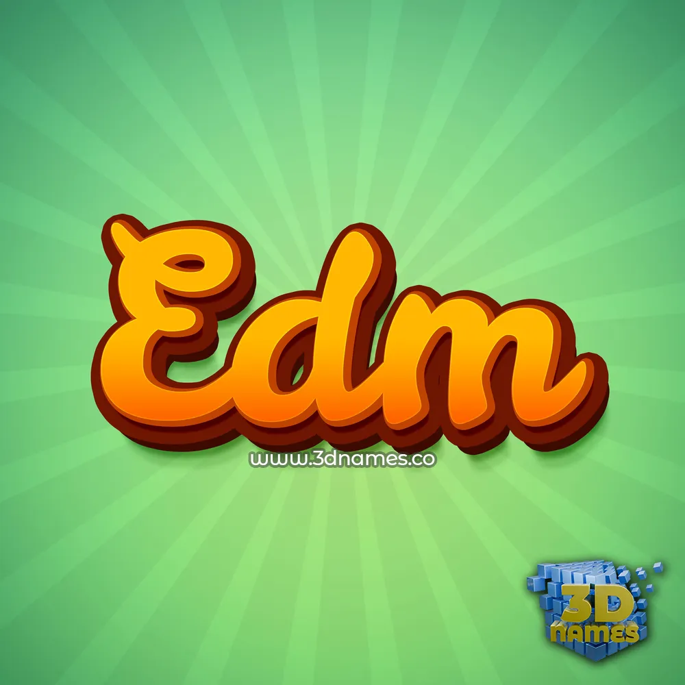 edm in Green Rays style - 3D name wallpaper