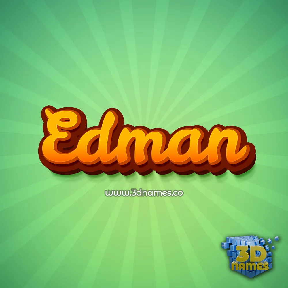 edman in Green Rays style - 3D name wallpaper
