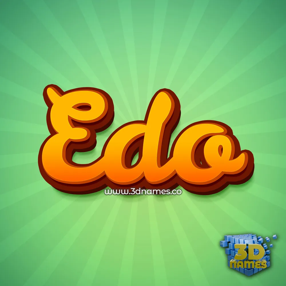 edo in Green Rays style - 3D name wallpaper