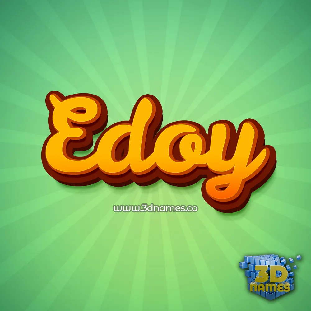 edoy in Green Rays style - 3D name wallpaper