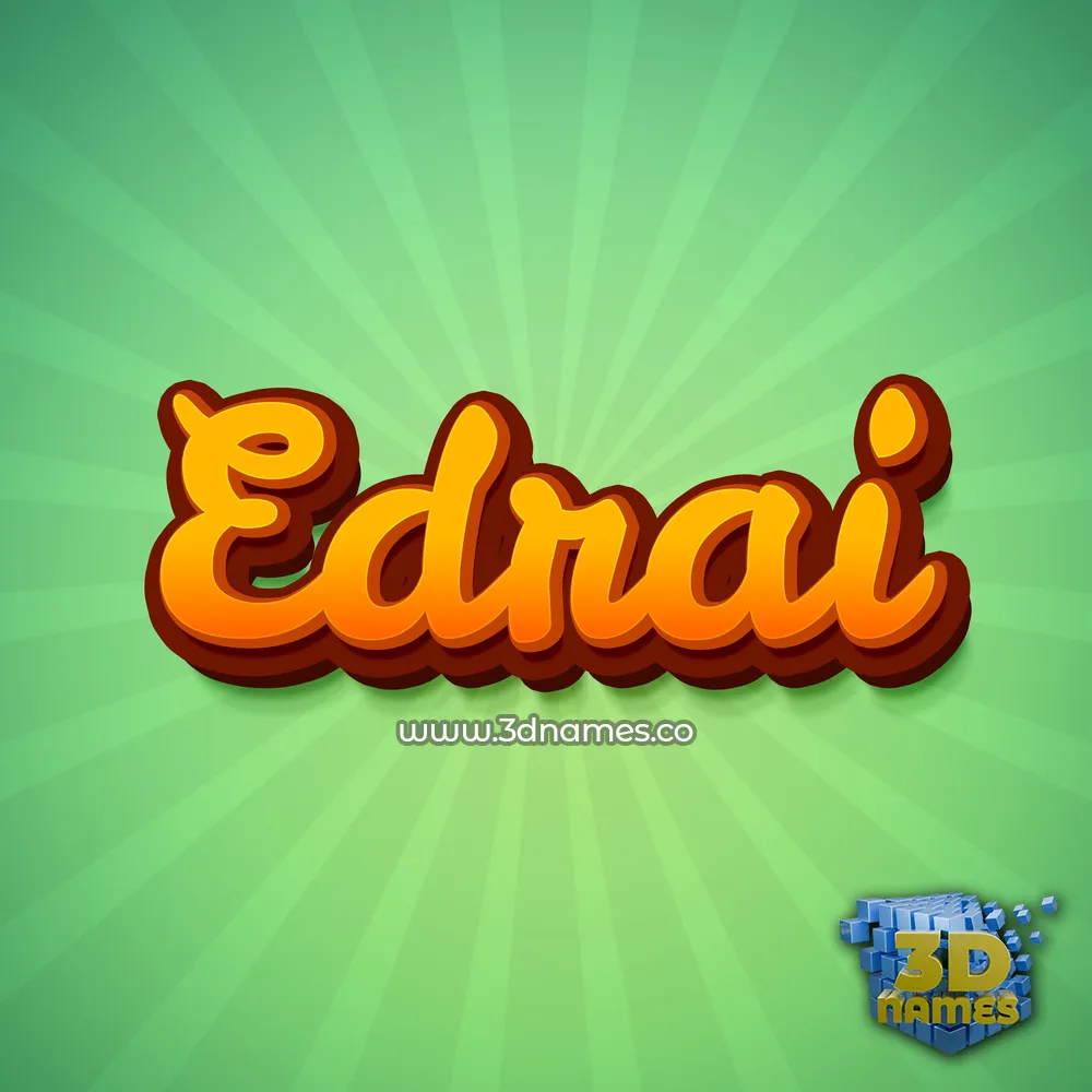 edrai in Green Rays style - 3D name wallpaper