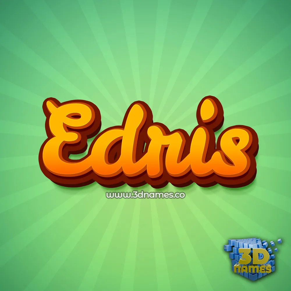 edris in Green Rays style - 3D name wallpaper