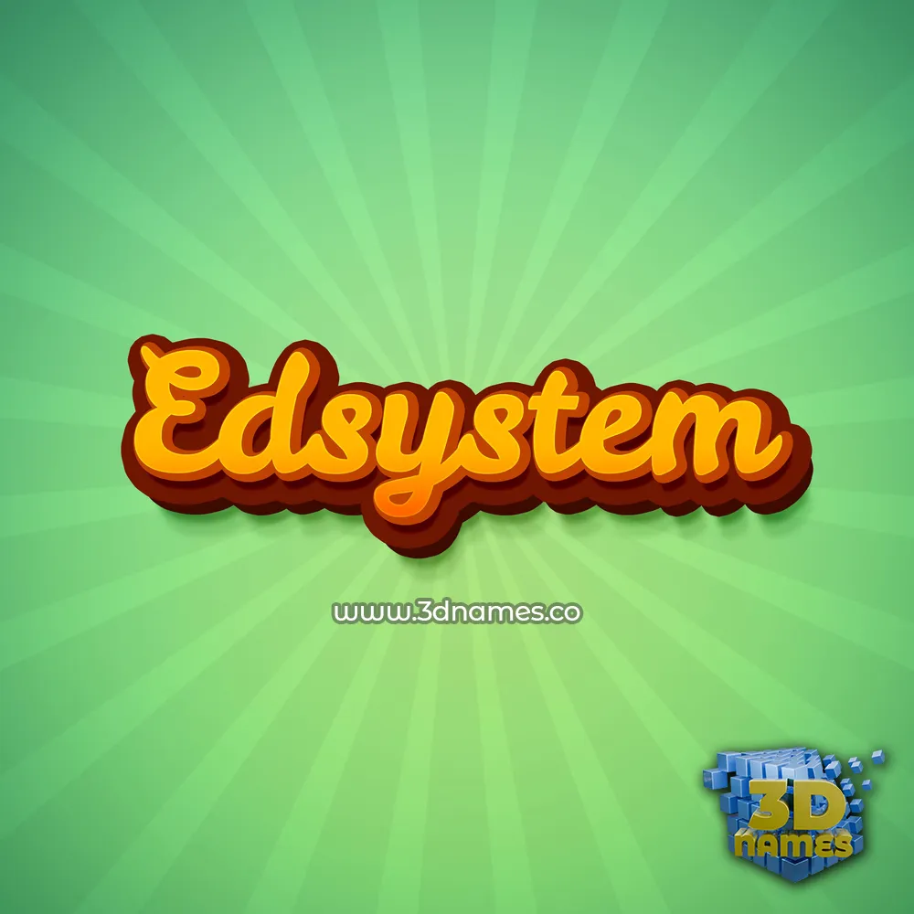 edsystem in Green Rays style - 3D name wallpaper