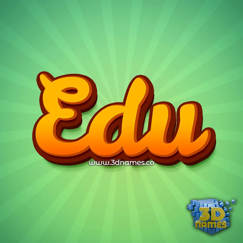 edu in Green Rays style - 3D name wallpaper