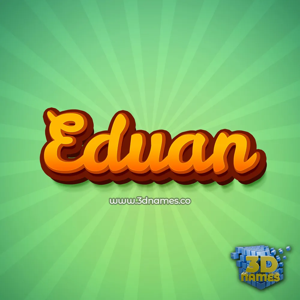 eduan in Green Rays style - 3D name wallpaper