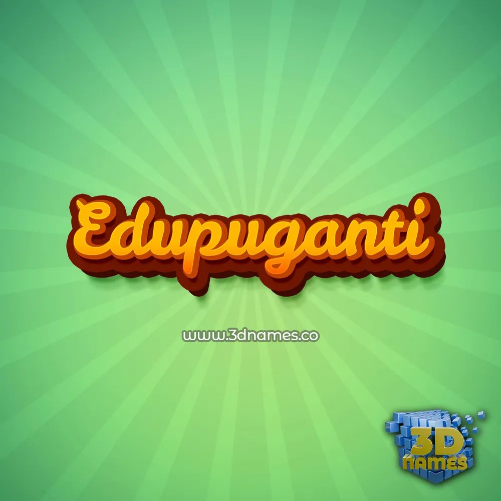 edupuganti in Green Rays style - 3D name wallpaper