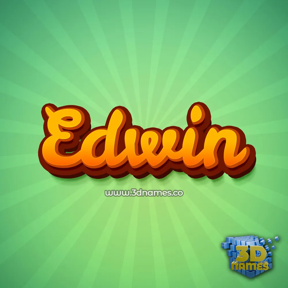 edwin in Green Rays style - 3D name wallpaper