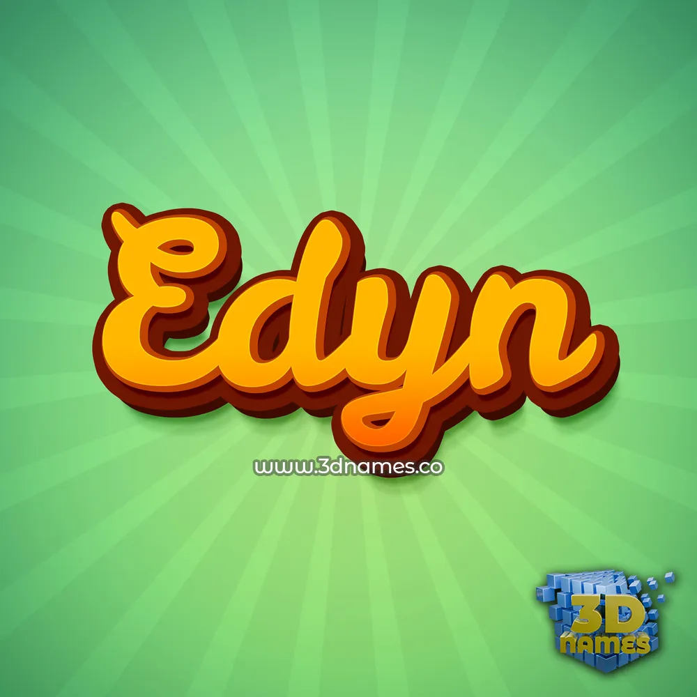 edyn in Green Rays style - 3D name wallpaper
