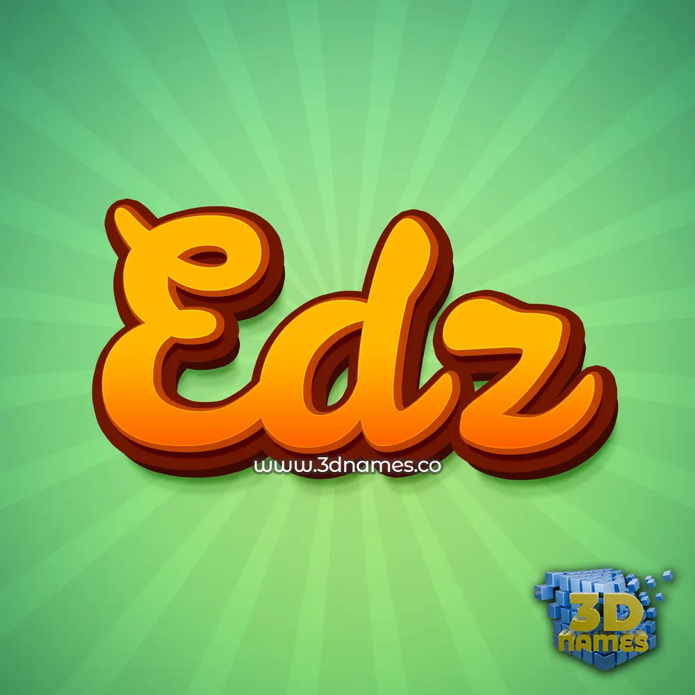 edz in Green Rays style - 3D name wallpaper