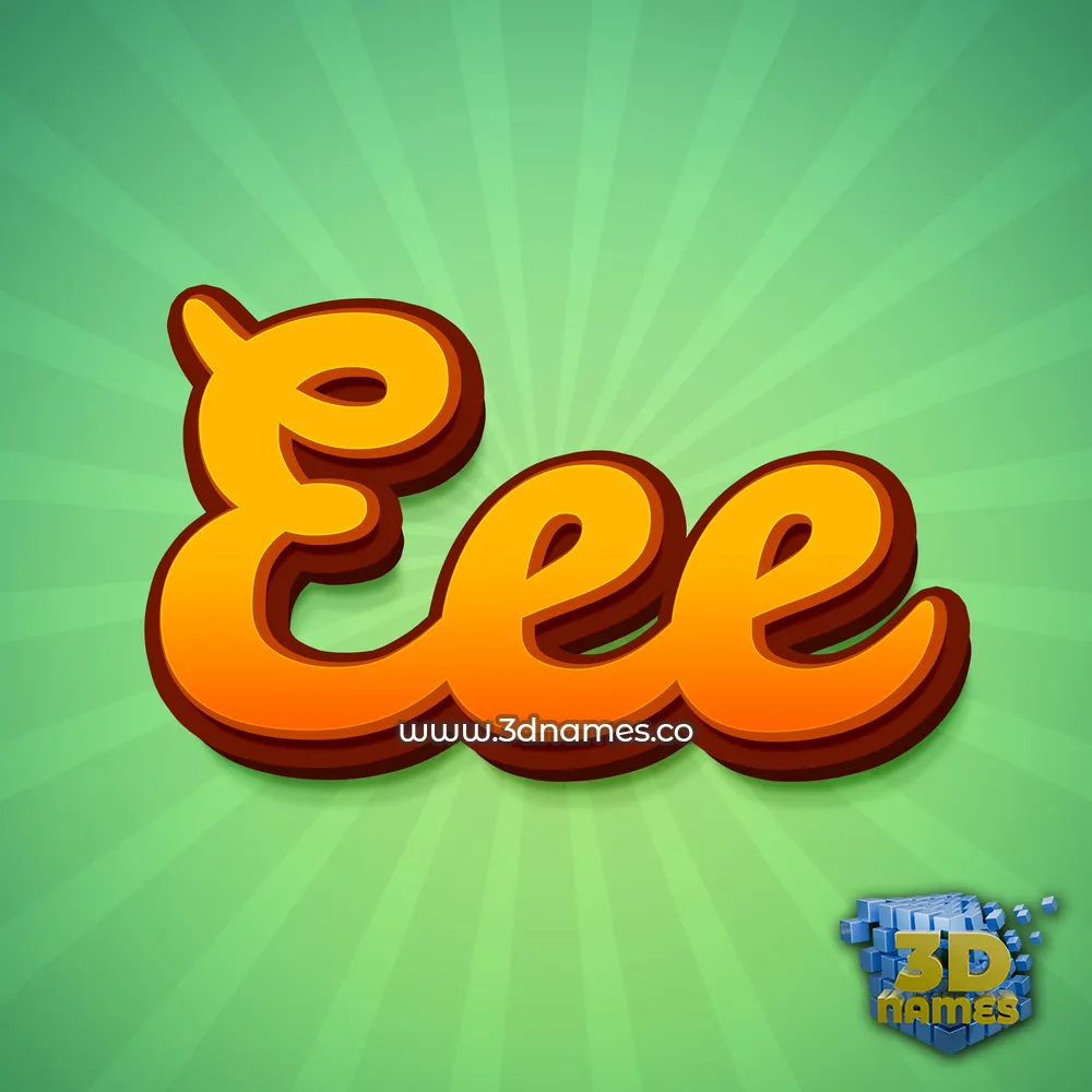 eee in Green Rays style - 3D name wallpaper