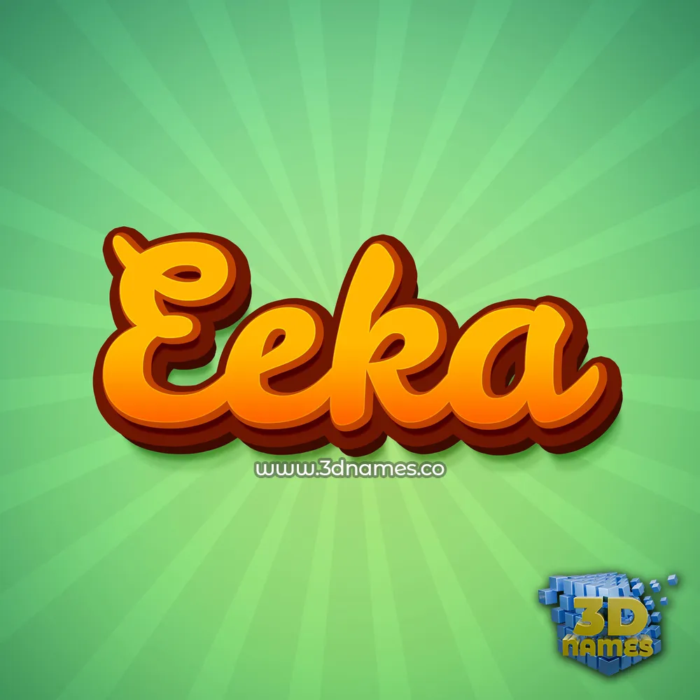 eeka in Green Rays style - 3D name wallpaper
